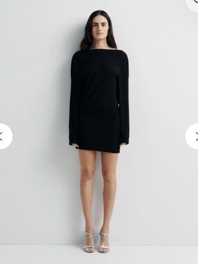 ROMY Black Long-Sleeve Mini Boston Dress